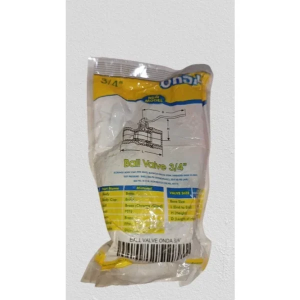 Ball Valve Kuningan / Brass 1/2, 3/4 & 3/8 Inch Merk ONDA ORIGINAL - Image 3